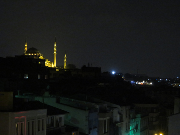 rooftop view of Istanbul at night