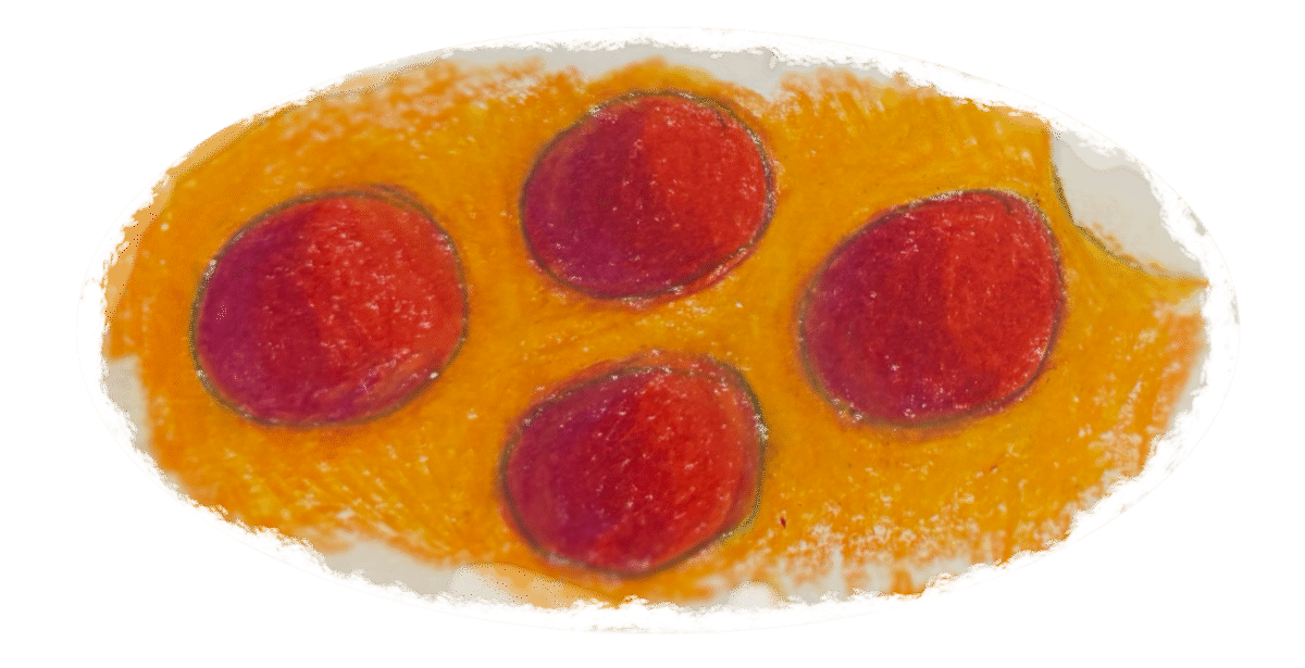 spots using coloured pencils